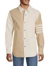 Thom Browne Men's Denim Jacket | Size 3 | Mjo145f In Khaki