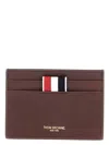 Thom Browne Compact Dark Brown Calfskin Credit Card Holder Men In Brown