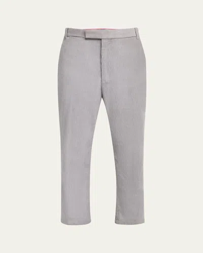 Thom Browne Men's Corduroy Straight-leg Pants In Light/pastel Grey