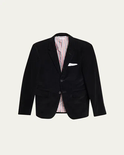 Thom Browne Men's Corduroy Stripe-lined Blazer In Black