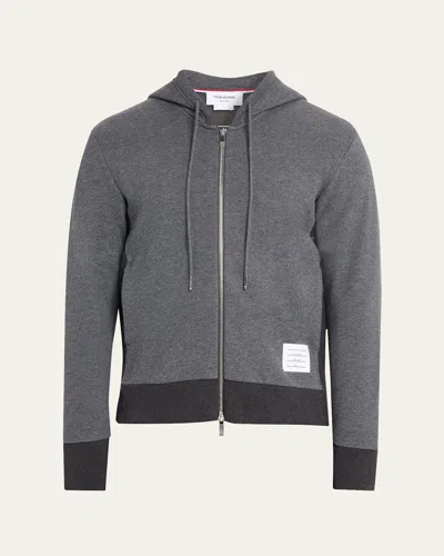 Thom Browne Men's Cotton 4-bar Stripe Full-zip Hoodie In Multi