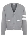 Thom Browne Cotton Cardigan In Grey