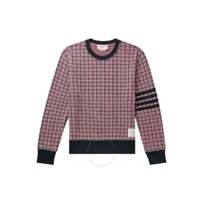 THOM BROWNE THOM BROWNE MEN'S COTTON CHECK JACQUARD 4-BAR SWEATSHIRT