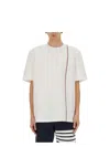 Thom Browne Crewneck T-shirt With Tricolor Intarsia
