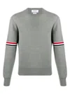 Thom Browne Milano Stitch Crew Neck Pullover In Grey