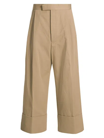 Thom Browne Beige Cotton Wide-leg Pant In Brown
