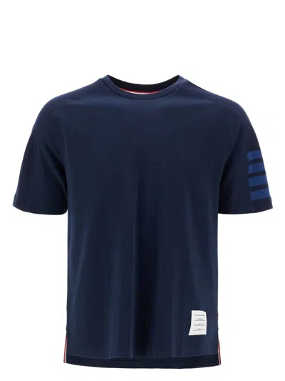 Thom Browne Men's Cotton Knit T-shirt In Blue
