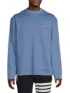 Thom Browne Man Sweatshirt Light Blue Size 5 Cotton In Blue