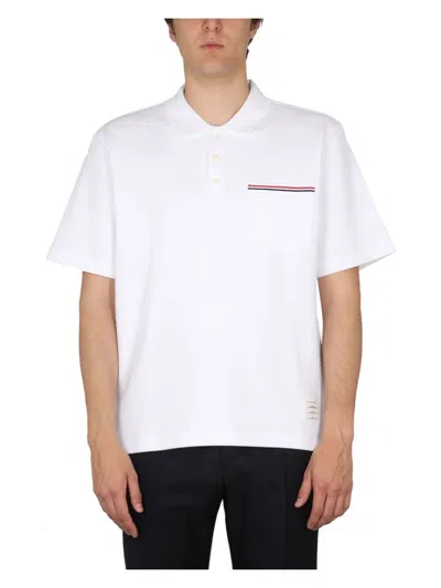 THOM BROWNE MEN'S COTTON POLO T-SHIRT