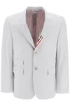 Thom Browne Cotton Seersucker Jacket In Grey