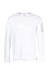 Thom Browne Long Sleeve Tee With 4 Bar Stripe In Milano Cotton Clothing