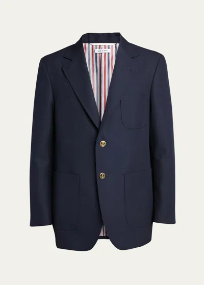 THOM BROWNE MEN'S CRISP WOOL UNSTRUCTURED SPORT COAT
