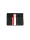 Thom Browne Black Calfskin Cardholder Accessory In Black