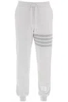 Thom Browne Sweatpants In Classic Loopback With Engineered 4 Bar Stripe In Grey