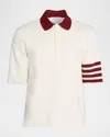 Thom Browne Rugby Fit 4-bar Milano Stitch Short Sleeve Polo Sweater