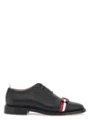 Thom Browne Elegant Wholecut Shoes In Black Calfskin With Rwb Bow In Black