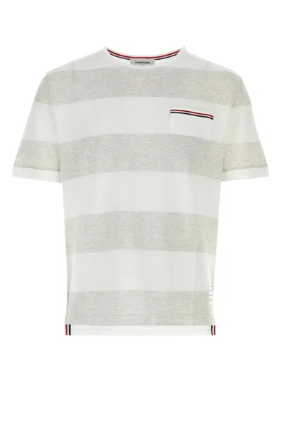 Thom Browne Men Embroidered Piquet Oversize T-shirt In Multicolor