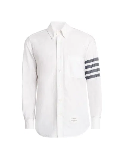 Thom Browne Oxford Shirt With 4-stripe Detail In White