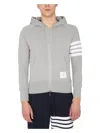 Thom Browne Mens Light Grey Striped Brand-patch Cotton-jersey Hoody In Grey