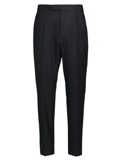 Thom Browne Men's Fit 1 Back-strap Wool Twill Trousers In Blue
