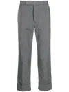 THOM BROWNE THOM BROWNE MEN FIT 1 GG BACKSTRAP TROUSER IN TYPEWRITER CLOTH