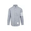 Thom Browne Light-blue Cotton Shirt In Gray