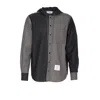 Thom Browne Hooded Shirt Drawstring Detail In Gray