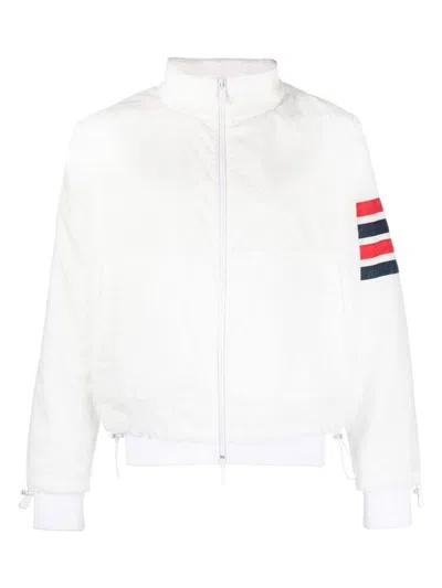 Thom Browne 4-bar Stripe Ripstop Jacket In White