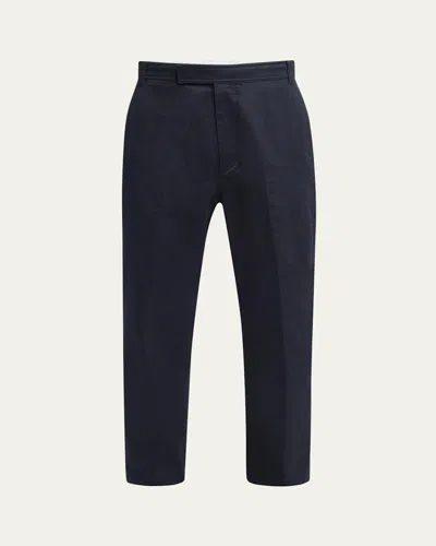 Thom Browne Slim-leg Flannel Trousers, Medium Gray In Navy