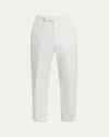 Thom Browne Cotton Trousers Straight Leg Back Pockets In White