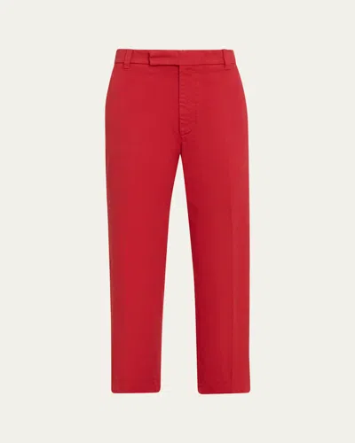 Thom Browne Men's Garment-dyed Chino Pants In Red