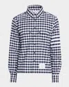 Thom Browne Navy Blue Check Shirts In Multi