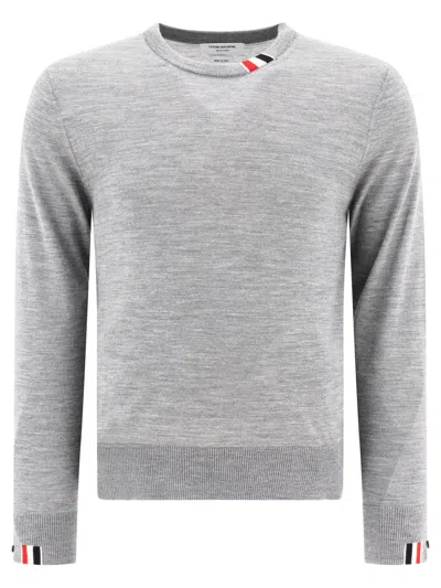Thom Browne Men's Grey Stitched T-shirt Sweater In Gray