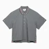 THOM BROWNE MEN'S GREY STRIPED SHORT-SLEEVED SHIRT