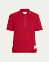 Thom Browne Rwb-stripe Cotton Polo Shirt In Red