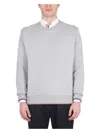 Thom Browne Herringbone Ribbed Crew Neck Sweater In Gray