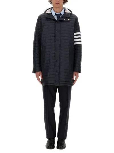 Thom Browne Men Hooded Tailoring Down Jacket In Blue
