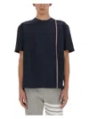 Thom Browne Signature Stripe Crewneck T-shirt In Blue