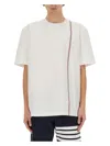 Thom Browne Crewneck T-shirt With Tricolor Intarsia In White