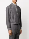 Thom Browne Wool And Cashmere-blend Down Bomber Jacket In 035 Medium Grey