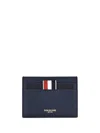 Thom Browne Navy Side 4-bar Stripe Card Holder