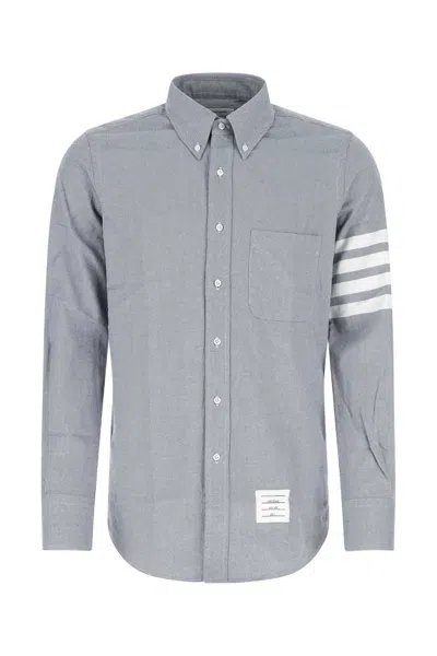Thom Browne Men Light-blue Cotton Shirt In Gray