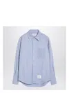 Thom Browne Light Blue Cotton Button-down Shirt In Blue
