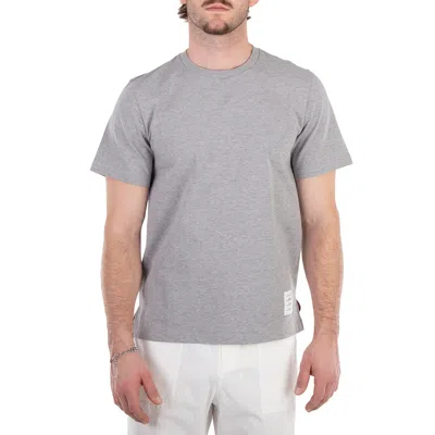 Thom Browne Men's Light Grey Medium Weight Jersey Relaxed Fit T-shirt In Gray