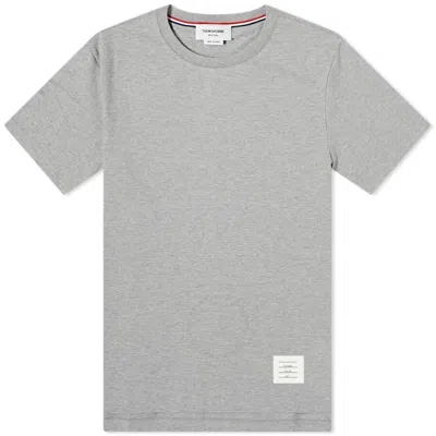 THOM BROWNE THOM BROWNE MEN'S LIGHT GREY MEDIUM WEIGHT JERSEY RELAXED FIT T-SHIRT