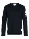 Thom Browne Engineered 4-bar Cotton Sweatshirt In Blue