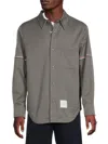 Thom Browne Men's Logo Cotton Shirt In Medium Grey