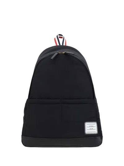 Thom Browne Branded Backpack Adjustable Straps In Black