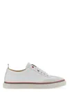 Thom Browne Low-top Leather Sneakers In White