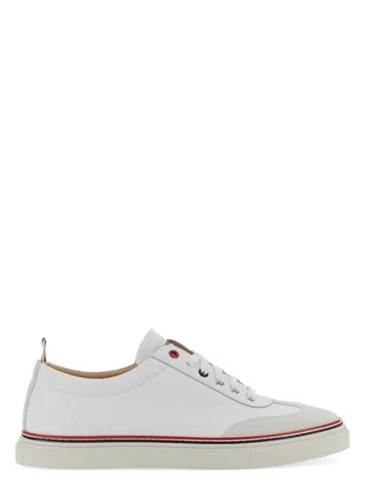 THOM BROWNE MEN'S LOW-TOP LEATHER SNEAKER